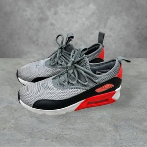 Youth Size 6 Nike Air Max 90 Ez Shoes- Grey/Black/Red ah5211-002